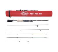 Rigged & Ready Fish Rig Telescopic Compact Travel Fishing Rods with Case | 1 Spinning Multi-section,2 Telescopic Rods,1 Combination, 3 Tips + Case. Bass, Trout, Carp, Fresh & Saltwater Fishing