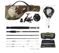 Rigged & Ready X5 Combo Fishing Bundle with Landing Net and Unhooking Mat