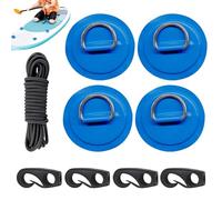Rigging Accessory for Kayak | Kayak Deck Rigging D-Ring Patch and Hooks | Adhesive Patch 8.2Ft Rope Tie-Down Hardware for Inflatable Boat Rafting Fishing Canoe Outdoor Adventure Boating