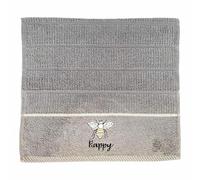 Riggs 100% Cotton 3 Pack 'Bee Happy' Bee Design Kitchen Hand Tea Towels in Charcoal Grey