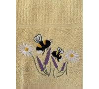 Riggs 100% Cotton 3 Pack Bumble Bee In The Meadow Design Kitchen Hand Tea Towels in Lemon
