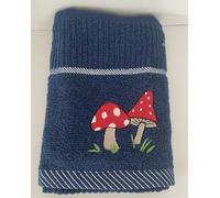Riggs 100% Cotton 3 Pack Colourful Mushroom Design Design Kitchen Hand Tea Towels in Navy Blue