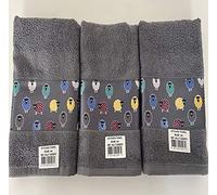 Riggs 100% Cotton 3 Pack Colourful Sheep Design Kitchen Hand Tea Towels in Charcoal