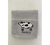 Riggs 100% Cotton 3 Pack 'Curly' Pig Design Kitchen Hand Tea Towels in Grey