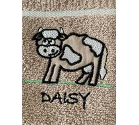 Riggs 100% Cotton 3 Pack Daisy The Cow Design Kitchen Hand Tea Towels in Green