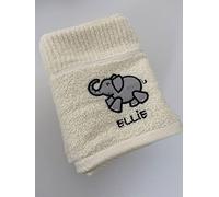 Riggs 100% Cotton 3 Pack 'Ellie' Elephant Kitchen Hand Tea Towels in Cream