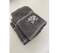 Riggs 100% Cotton 3 Pack 'Ellie' Elephant Kitchen Hand Tea Towels in GreyL8