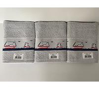 Riggs 100% Cotton 3 Pack Sail Boat Design Kitchen Hand Tea Towels in Grey
