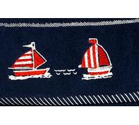 Riggs 100% Cotton 3 Pack Sail Boat Design Kitchen Hand Tea Towels in Navy Blue