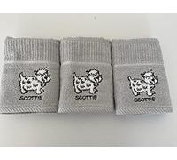 Riggs 100% Cotton 3 Pack 'Scottie' Dog Design Kitchen Hand Tea Towels in Grey