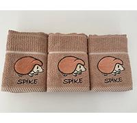 Riggs 100% Cotton 3 Pack 'Spike' Hedgehog Design Kitchen Hand Tea Towels in Latte