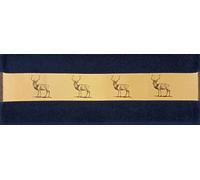 Riggs 100% Cotton 3 Pack Stag Design Kitchen Hand Tea Towels in Navy Blue on a Gold Band