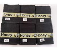 Riggs 100% Cotton Honey Bee Kitchen Tea Towel in Black 50cm x 65cm (Pack of 6)