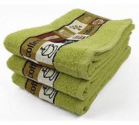 Riggs 100% Cotton Three Pack of Cafe Cafe Kitchen Tea Towels in Apple Green 50cm x 65cm