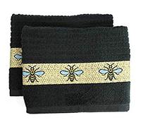 Riggs 100% Cotton Worker Bee Kitchen Tea Towel in Black 50cm x 65cm (Pack of 3)