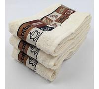 Riggs 3 PACK Luxury Kitchen Hand Tea Towel, Cafe Cafe Coffee Cups (Cream)
