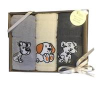 Riggs 3 Piece Dogs Box Embroidered Tea Towel Gift Set