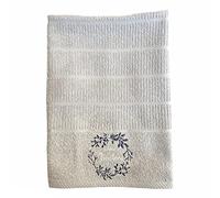 Riggs 'Merry Christmas' Wreath 100% Cotton Three Pack Kitchen Tea Towels in Silver Grey for The Festive Season