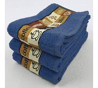 Riggs QPC DIRECT 3 PACK Luxury Kitchen Hand Tea Towel, Cafe Cafe Coffee Cups (Cobalt Blue)