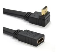 RIGHT ANGLE 270 FLAT HDMI Extension Cable Plug To Female Socket 0.2m 20cm