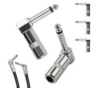 Right Angle 6.35 Audio Plug 5Pcs 6.3mm for Speaker Guitar Bass AMP Microphone Cables DIY 1/4inch 90 Degree 6.5 TS Mono Jack Connector Heavy Duty TRS Type L Instrument Adapters for Mixers Equalizers