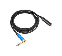 Right Angle 6.35Mm TRS Stereo Male to Female Audio Cable Guitar Extension Cable Cord for Amplifiers Headphone 1.8m