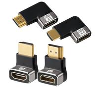 Right Angle 8K HDMI 2.1 Adapter Multi-Type 90 Degree and 270 Degree Adapter 4 Pack, HDMI Male to Female Vertical Connector Converter HDMI L Shape Extender, Support 8K@60Hz，4K@120Hz，4K@60Hz，4K@30Hz