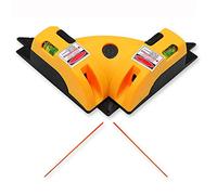 Right Angle 90 Degree Horizontal & Vertical Laser Level Line Projection Square Level Laser with Two Suction Cups for Flooring Installation