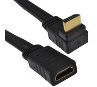 kenable RIGHT ANGLE 90 FLAT HDMI Extension Cable Plug To Female Socket 1m