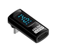 Right Angle Adapters, USB C Adapter - 140W Digital Display Stereo Adapter Type C | 40Gbps USB C Right Angle Adapter, Extension Adapter, Meter Tester for Computers, Laptops