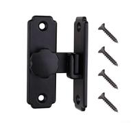 Right Angle Barn Door Lock for Bedroom Bathroom Cabinet - 90°/180° Tunable Security Latch 304 Stainless Steel Sliding Bolt Lock Having Screws Black/Silver(Black)