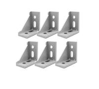 Right Angle Brackets, Lokatall 6Pcs Corner Bracket L Shape Joint Brace Fastener 90 Degree Corner Connector 3060 Aluminum Extrusion Profile Hardware for DIY Projects Firmly Fix Profiles, 58x29x58mm