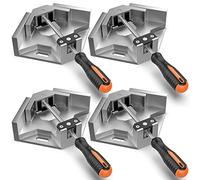 Right Angle Clamp, Housolution [4 Pack]Corner Clamps for Woodworking, 90° Aluminum Alloy with Adjustable Swing Jaw, Right Angle Clip Clamp Tool for Photo Frame Vise Holder Face Frame Boxes Cabinet