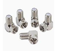 Right Angle Coax Connector, 5-Pack F Type 90 Degree Coaxial Male to Female Cable Connector, RG6 Adapter L Shape for Wall Mounted TV, Modem, Wall Plate, Satellite Receiver