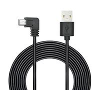 Right Angle Dash Cam Power Cord 11.5FT,90 Degree Mini USB Charging Cable 24AWG, Power Only, Not Compatible with Garmin Devices
