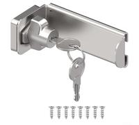 Right Angle Door Hasp Latch Lock for Sliding Barn Doors For and Interior Doors Where 90 Degree Angular Engagement Is Required for Secure Closure (Silver)