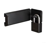 Right Angle Door Lock with Password & Key - Anti Theft Security Latch for Inward Opening Doors, Bedroom, Bathroom & Cabinet - Robust Metal Reinforcement Stopper(Black -A)