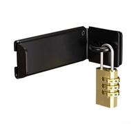 Right Angle Door Lock with Password & Key - Anti Theft Security Latch for Inward Opening Doors, Bedroom, Bathroom & Cabinet - Robust Metal Reinforcement Stopper(Black-C)