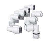 Right Angle Elbow Water Fitting 1/4" Hose Pope 3/8" Male Female Thread Connector Filter Reverse Osmosis Parts Suitable for PVC Pipes(JSQMK040,20 pcs)