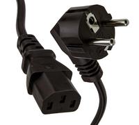 Right Angle European Schuko Plug to C13 IEC Plug 10A Power Cable 1m