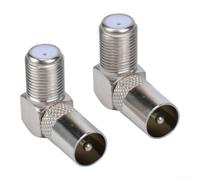 Right Angle for F to RF for tv Connector 90° Elbow for Satellite Box(2pcs) | for ideal for satellite boxes, cable for tv, tight spaces behind panels, wall mounts, hard-to-reach ports