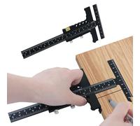 Right Angle Measuring Ruler | Woodworker Edge Ruler Versatile Metal Slider Ruler | Practical Construction Aid, Aluminum Alloy Scribe Tool For Woodworking