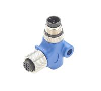 Right Angle NMEA2000 N2k L Connector L Type M12 Male to Female L Splitter Adapter Marine Drop Backbone T Connector for DeviceNet CANOpen Can Bus Garmin Lowrance Simrad B&G Navico Maretron (Metal)