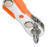 Right Angle Phillips Magnetic Screwdriver for Awkward Spaces, 1/4” PH2 Mini Ratchet Wrench 1/4 Inch Drive High Torque Offset Reversible Mini Ratcheting Offset Screwdriver for Tight Areas