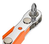 Right Angle Phillips Magnetic Screwdriver for Awkward Spaces, Ancable 1/4” PH2 Mini Ratchet Wrench 1/4 Inch Drive High Torque Offset Reversible Mini Ratcheting Offset Screwdriver for Tight Areas