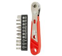 Right Angle Phillips Magnetic Screwdriver Set - Length of 4.33” Mini Ratchet Wrench, High Torque Reversible Offset Screwdriver with Durable Bits Set, Ideal for Tight Spaces in Home and Auto