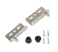 Right Angle Pivot Hinge Set for Wooden Doors - Heavy-Duty Iron Construction, 2-Pack with Screws & Plastic Covers, Suitable for Cabinets, Drawers and Display Units(Silver)