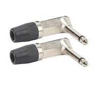 Right Angle Plug Adapter, 2Pcs 6.35mm Male Stereo Adapter Right Angle Connector Guitar Jack Audio Adapter Audio Plug Instrument Accessory for Headset, Tablets, Players, Speakers