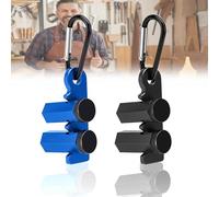 Right-Angle Ruler Clamp, Tall Stair Gauges for Framing Square, Aluminum Stair Gauge & Framing Square Clamp, Anti-Slip, Secure & High-Profile, Improves Precision (Blue+Black)