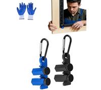 Right-Angle Ruler Clamp, Tall Stair Gauges for Framing Square,Locks Your Wood at a Perfect 90°, Adjustable Screw Design, Fits Different Thicknesses, for Wood, Metal, Frames (Blue+Black)